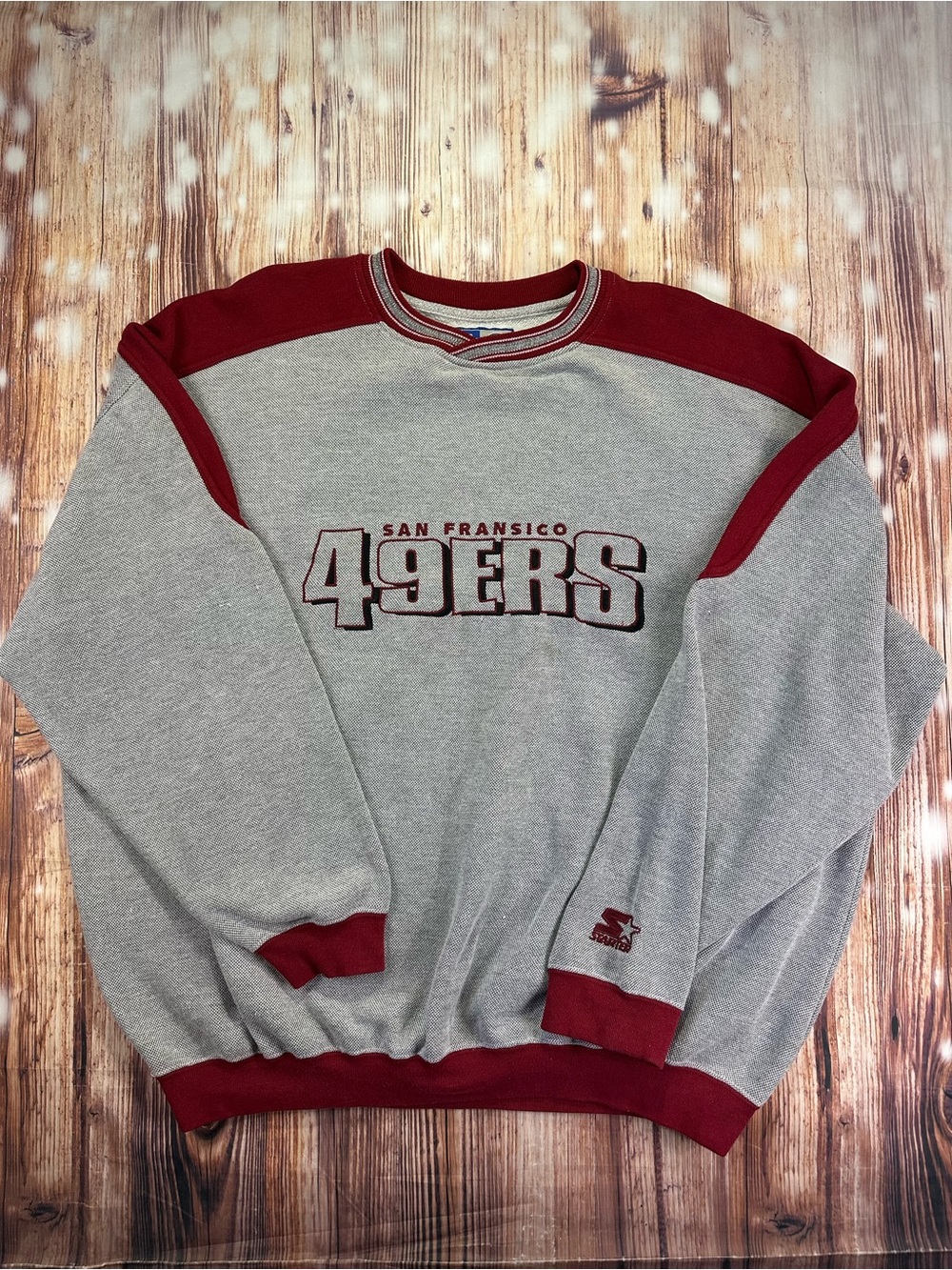 Vintage San Francisco 49ers Starter NFL
 Men Sweatshirt Gray/Burgundy Size XXL